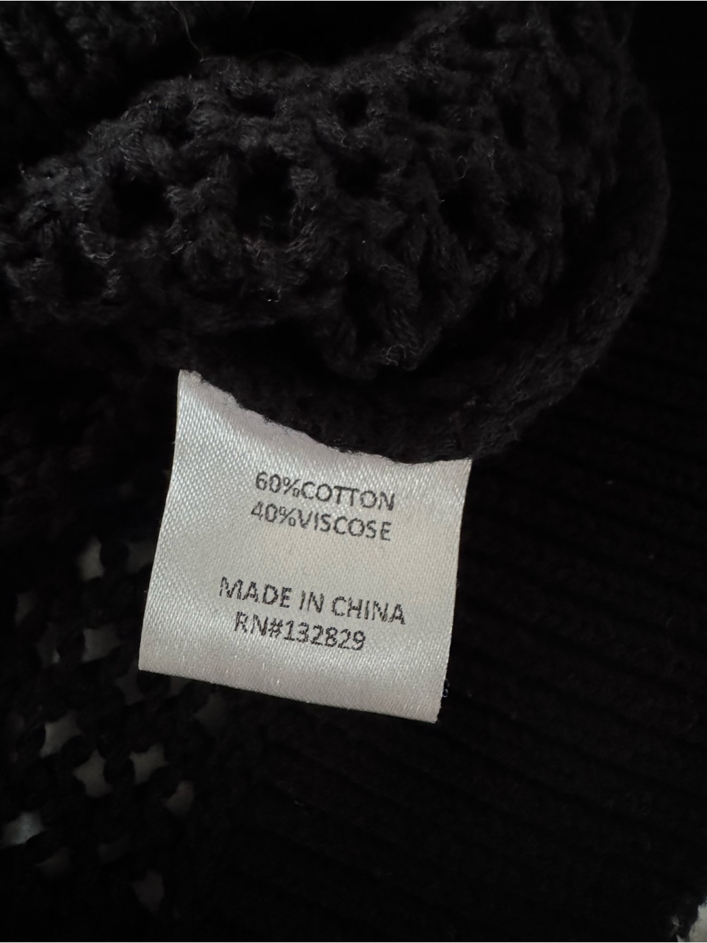 Lovers and Friends Black Open-Knit Women's Sweater - Classic Off-Shoulder Style - Picture 4 of 4